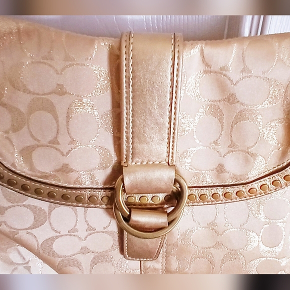 Coach Gold Studded Lurex Crossbody #12852 Excellent Condition - Picture 9 of 13